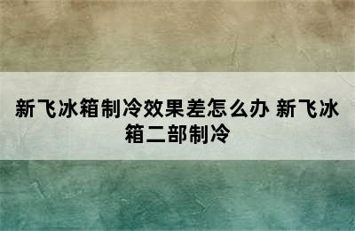 新飞冰箱制冷效果差怎么办 新飞冰箱二部制冷